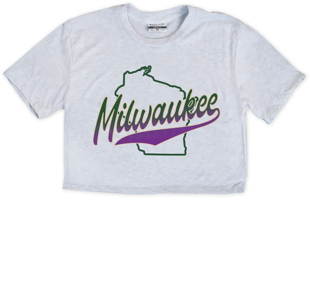 Where I'm From Milwaukee Ash State Cropped T-Shirt