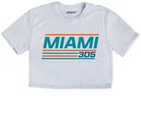 Where I'm From Miami White Slant Cropped T-Shirt