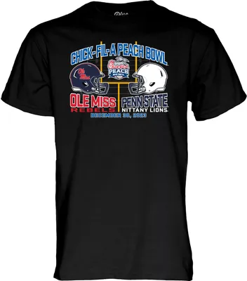 Blue 84 Adult 2023 Peach Bowl Ole Miss Rebels vs. Penn State Nittany Lions Dueling T-Shirt