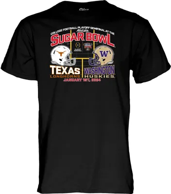Blue 84 Adult 2024 Sugar Bowl Texas Longhorns vs. Washington Huskies Dueling T-Shirt