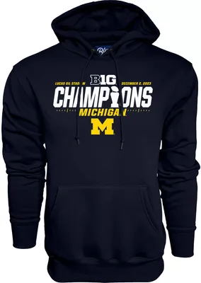 Blue 84 Adult Michigan Wolverines 2023 Big 10 Champions Pullover Hoodie