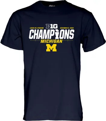 Blue 84 Adult Michigan Wolverines 2023 Big 10 Champions T-Shirt