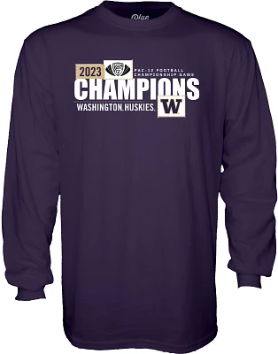 Blue 84 Adult Washington Huskies 2023 PAC-12 Champions Long Sleeve T-Shirt
