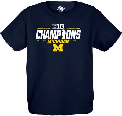 Blue 84 Youth Michigan Wolverines 2023 Big 10 Champions T-Shirt