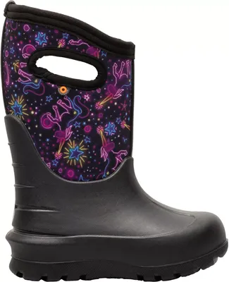 Bogs Kids' Neo-Classic Neon Unicorn Waterproof Winter Boots