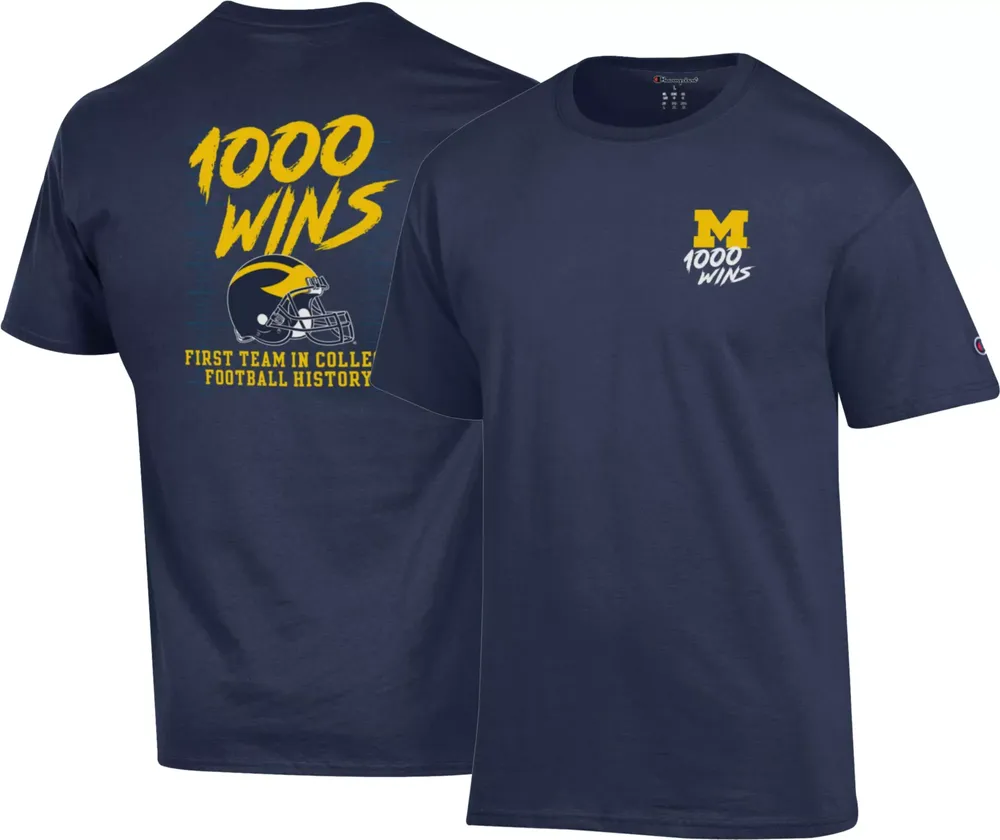 Champion Men's Michigan Wolverines Navy 1000 Wins T-Shirt