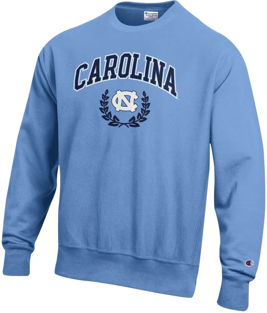 Champion Men's North Carolina Tar Heels Blue Reverse Weave Crew Pullover Sweatshirt