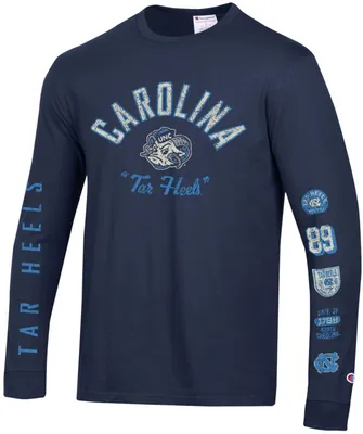 Champion Men's North Carolina Tar Heels Blue Vintage Jersey Long Sleeve T-Shirt