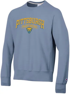 Champion Men's Pitt Panthers Blue Vintage Reverse Weave Crew Pullover Sweatshirt