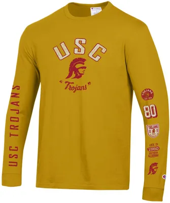 Champion Men's USC Trojans Gold Vintage Jersey Long Sleeve T-Shirt