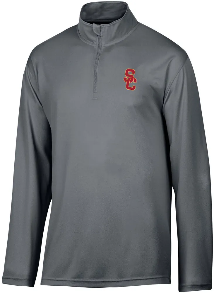 Champion Men's USC Trojans Grey 1/4 Zip Pullover Shirt