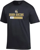 Champion Men's Wake Forest Demon Deacons Black Baseball T-Shirt