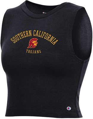 Champion Women's USC Trojans Black Cropped Tank Top