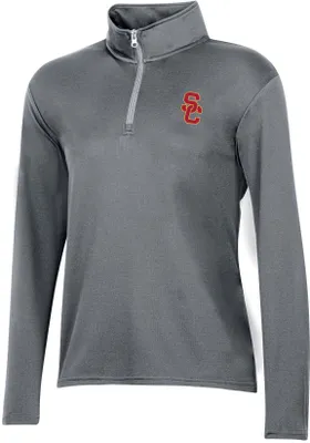 Champion Women's USC Trojans Grey 1/4 Zip Pullover Shirt