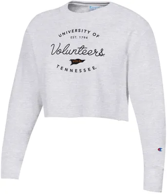 Champion Women's Tennessee Volunteers Grey Reverse Weave Crew Pullover Sweatshirt