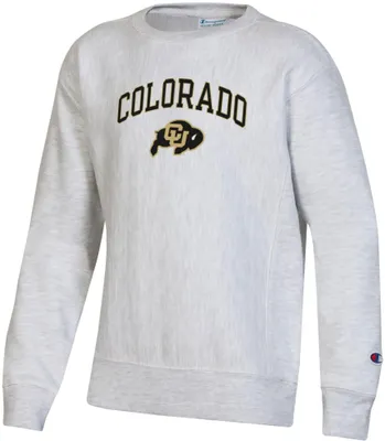 Champion Youth Colorado Buffaloes Grey Reverse Weave Crew Pullover Sweatshirt