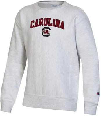 Champion Youth South Carolina Gamecocks Grey Reverse Weave Crew Pullover Sweatshirt