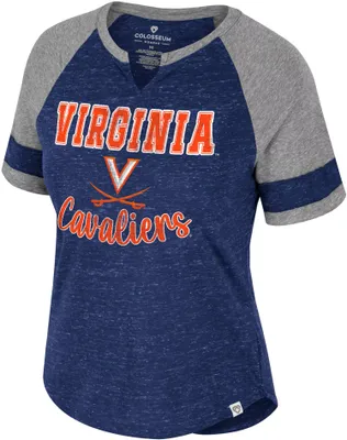 Colosseum Women's Virginia Cavaliers Blue V-Notch T-Shirt