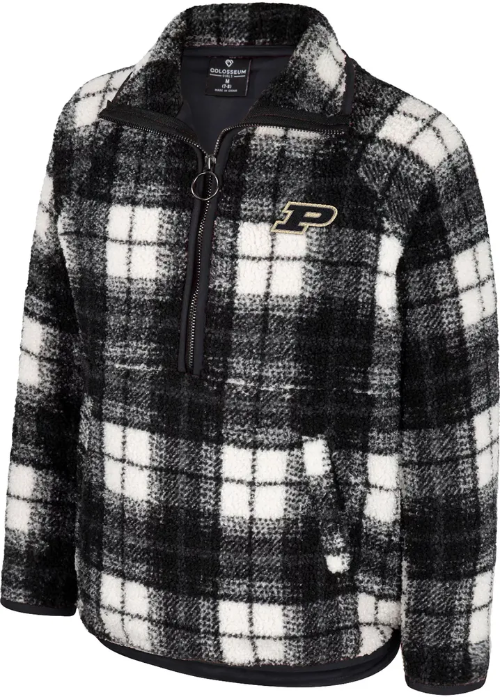 Colosseum Girl's Purdue Boilermakers Black Prep School Sherpa 1/4 Zip Jacket