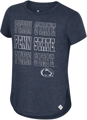 Colosseum Girls' Penn State Nittany Lions Blue Hathaway T-Shirt