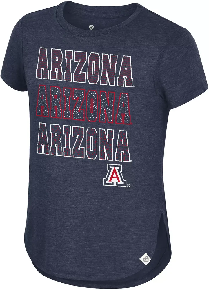 Colosseum Girls' Arizona Wildcats Navy Hathaway T-Shirt