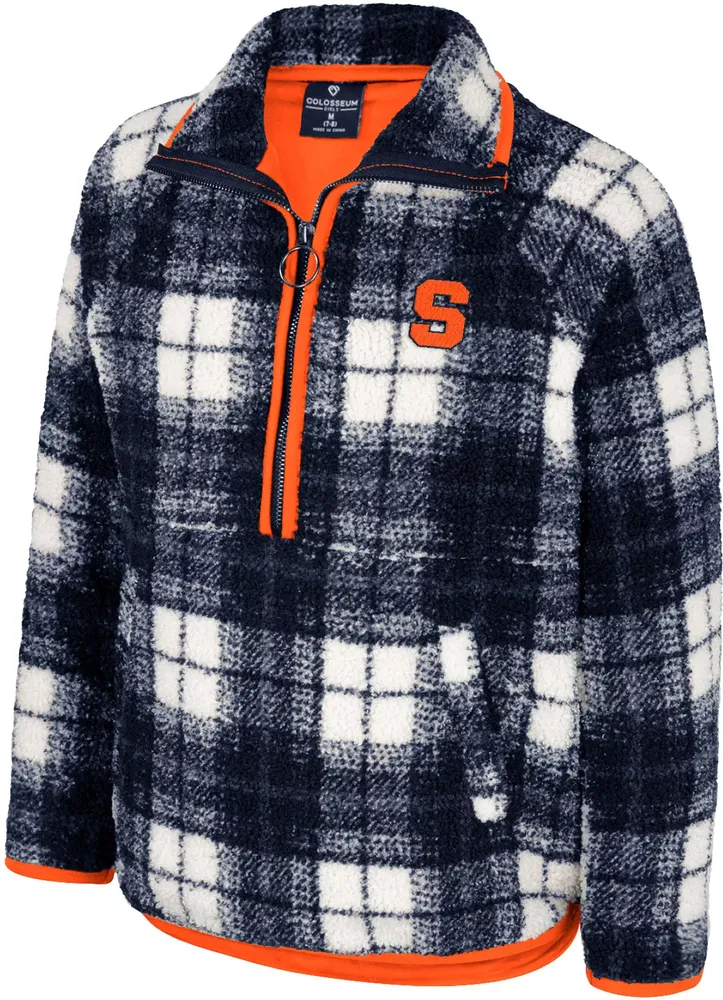 Colosseum Girl's Syracuse Orange Blue Prep School Sherpa 1/4 Zip Jacket