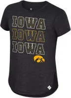 Colosseum Girls' Iowa Hawkeyes Black Hathaway T-Shirt