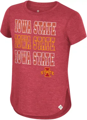 Colosseum Girls' Iowa State Cyclones Cardinal Hathaway T-Shirt