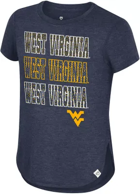 Colosseum Girls' West Virginia Mountaineers Blue Hathaway T-Shirt