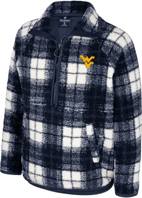 Colosseum Girl's West Virginia Mountaineers Blue Prep School Sherpa 1/4 Zip Jacket