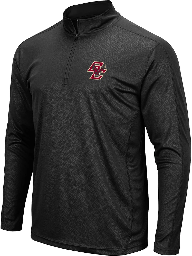 Colosseum Men's Boston College Eagles Black Loggerhead 1/4 Zip Pullover Shirt