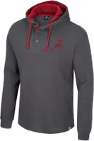 Colosseum Men's Alabama Crimson Tide Charcoal Hooded Henley Sweater