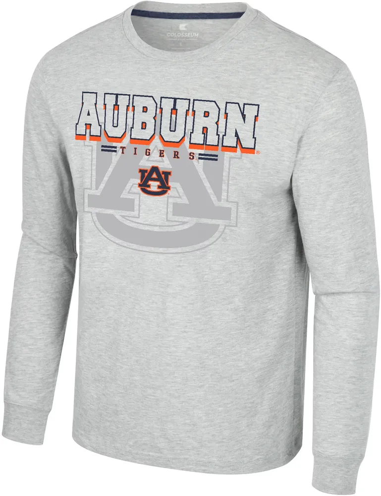 Colosseum Men's Auburn Tigers Heather Grey Hasta La Vista Long Sleeve T-Shirt