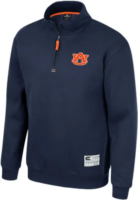 Colosseum Men's Auburn Tigers Blue I'll Be Back 1/4 Zip Pullover