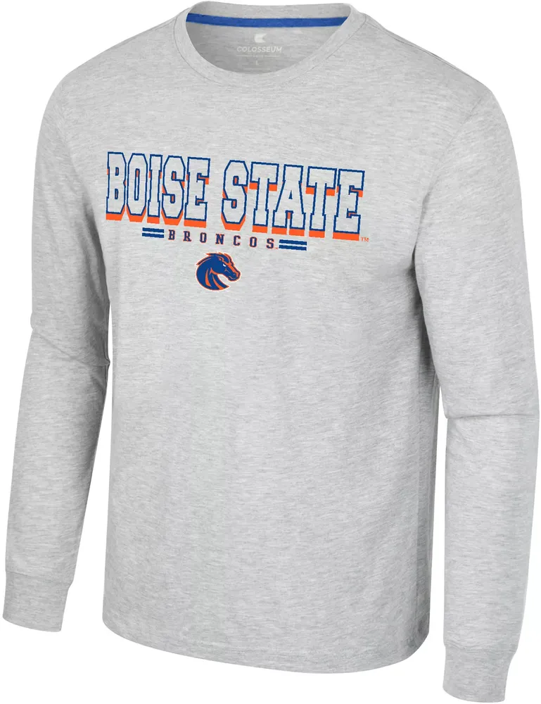 Colosseum Men's Boise State Broncos Heather Grey Hasta La Vista Long Sleeve T-Shirt