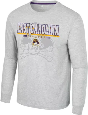 Colosseum Men's East Carolina Pirates Heather Grey Hasta La Vista Long Sleeve T-Shirt