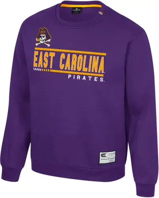 Colosseum Men's East Carolina Pirates Purple I'll Be Back Crewneck Sweatshirt