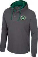 Colosseum Men's Colorado State Rams Charcoal Hooded Henley Sweater