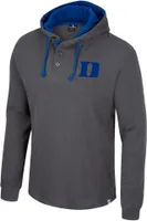 Colosseum Men's Duke Blue Devils Charcoal Hooded Henley Sweater