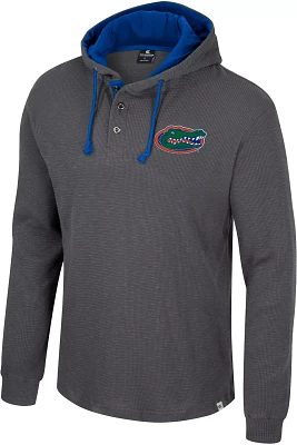 Colosseum Men's Florida Gators Charcoal Hooded Henley Sweater