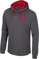 Colosseum Men's Ohio State Buckeyes Charcoal Hooded Henley Sweater