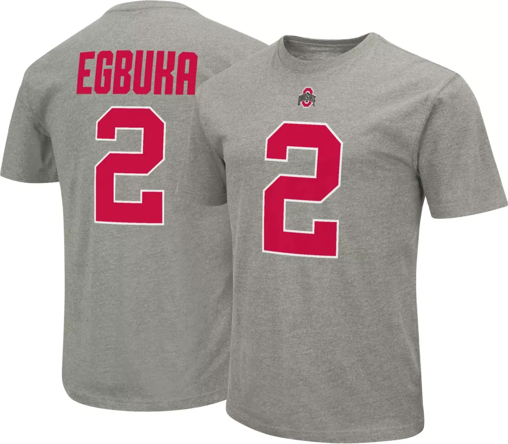 Colosseum Men's Ohio State Buckeyes Emeka Egbuka #2 Grey T-Shirt