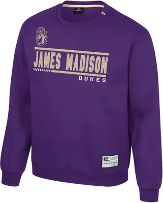 Colosseum Men's James Madison Dukes Purple I'll Be Back Crewneck Sweatshirt