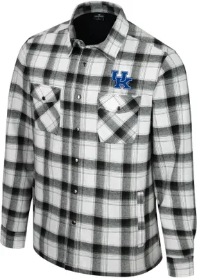 Colosseum Men's Kentucky Wildcats Cream Plaid Silent Majesty Full-Snap Jacket