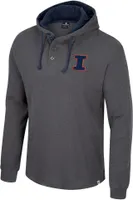 Colosseum Men's Illinois Fighting Illini Charcoal Hooded Henley Sweater