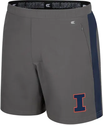 Colosseum Men's Illinois Fighting Illini Grey Top-Dead-Center Shorts