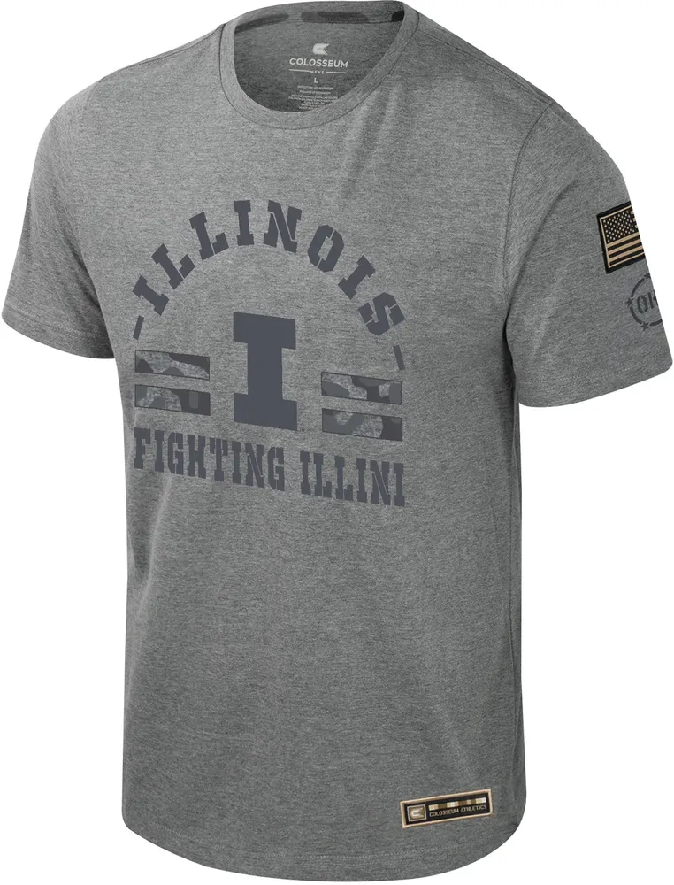 Colosseum Men's Illinois Fighting Illini Heather Grey Scram Jet T-Shirt