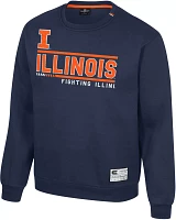 Colosseum Men's Illinois Fighting Illini Blue I'll Be Back Crewneck Sweatshirt