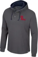 Colosseum Men's Ole Miss Rebels Charcoal Hooded Henley Sweater