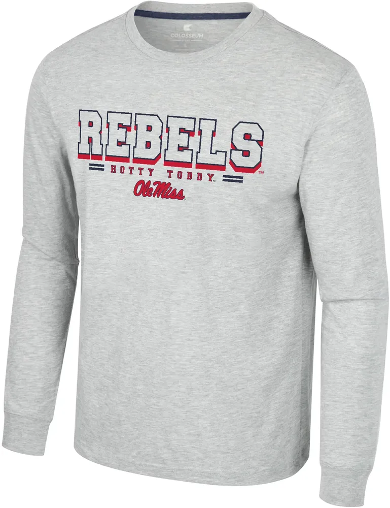 Colosseum Men's Ole Miss Rebels Heather Grey Hasta La Vista Long Sleeve T-Shirt